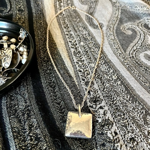 Silpada Jewelry - Silpada Vintage Solid Sterling Silver Square Pendant & Thick Heavy Chain
